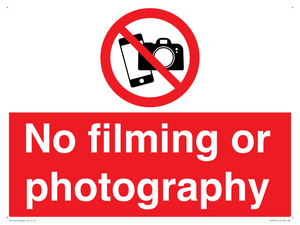 No filming or photography